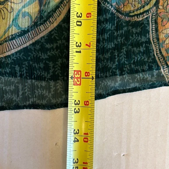 Soft Surroundings L/S Embroidered Embossed Emerald Shira Peasant Blouse Sz 3X - Picture 14 of 14